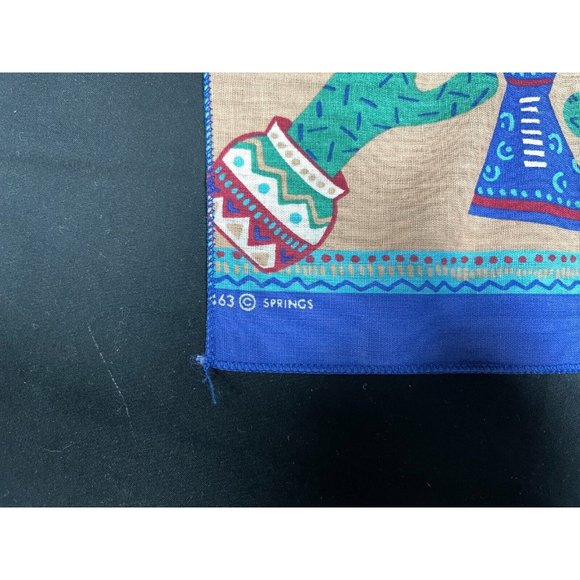 Vtg Wamcraft Bandana Southwestern Misprinted Wolf Off Center Cut 19 ¾” X 21” - Picture 5 of 5